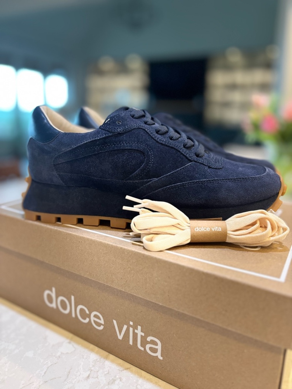 Dolce Vita Navy Blue Suede Tricia Sneakers - Picture 11 of 11